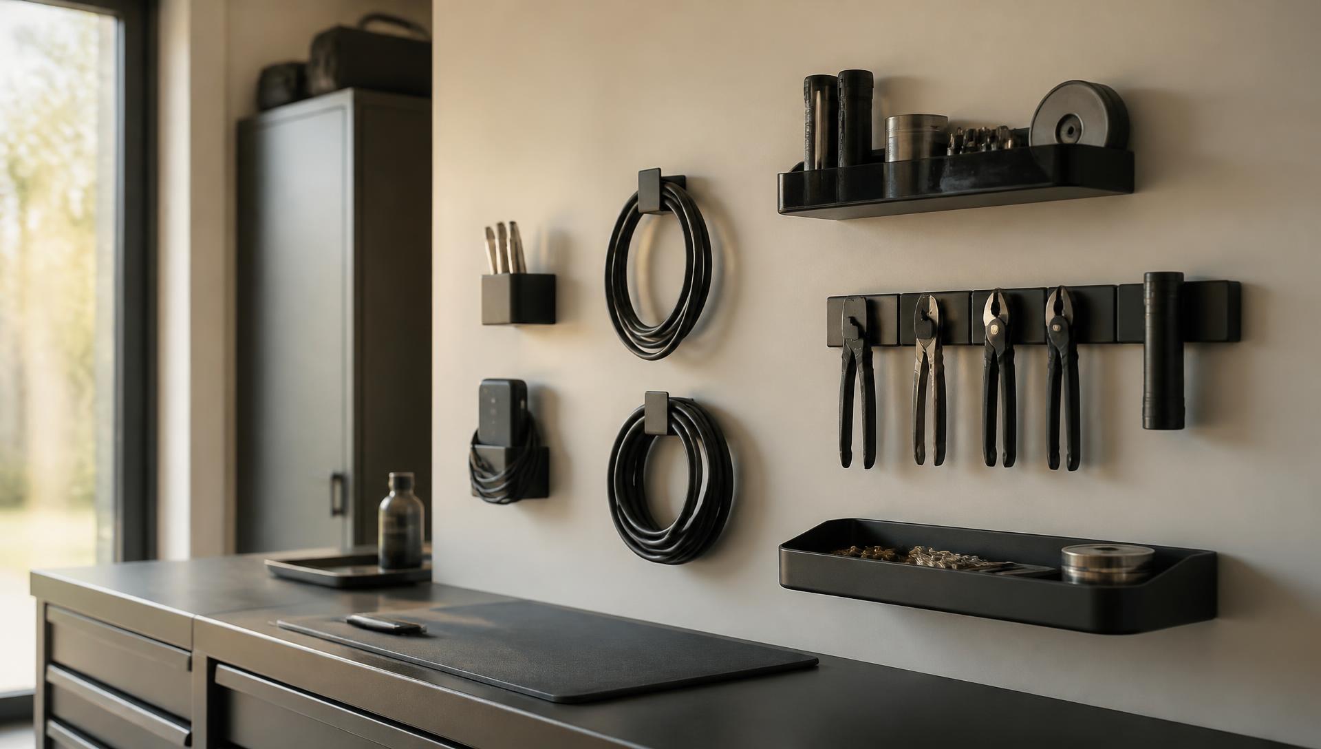 Snapledge magnetic organizers in a clean modern workspace